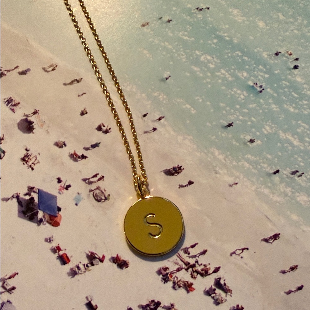 Kate Spade NY Initial Necklace Gold “S” On Front “one in a million” On Back - Picture 2 of 4
